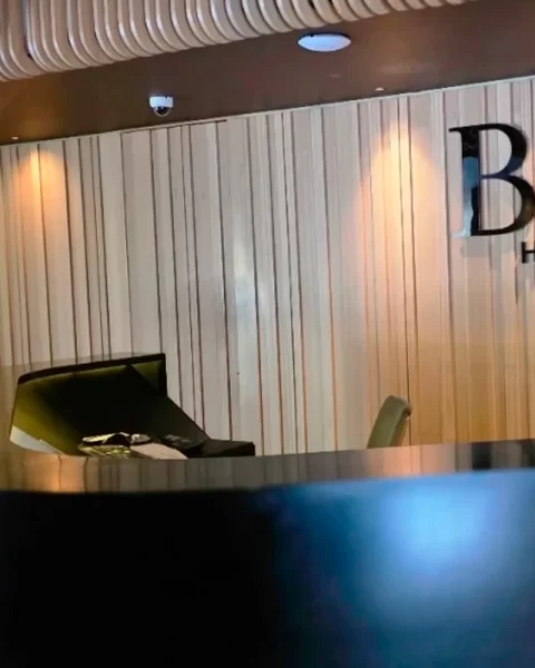 Front desk at BINN Hotel, a luxury boutique hotel in El Poblado, Medellin.
